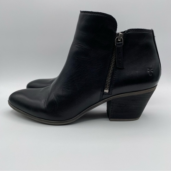 Frye Judith Leather Double Zip Up Ankle Women's Black Booties - Size: 10M - Picture 2 of 15